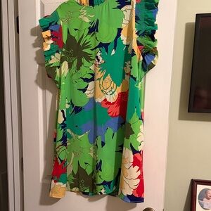 Floral Ruffle Sleeve Dress